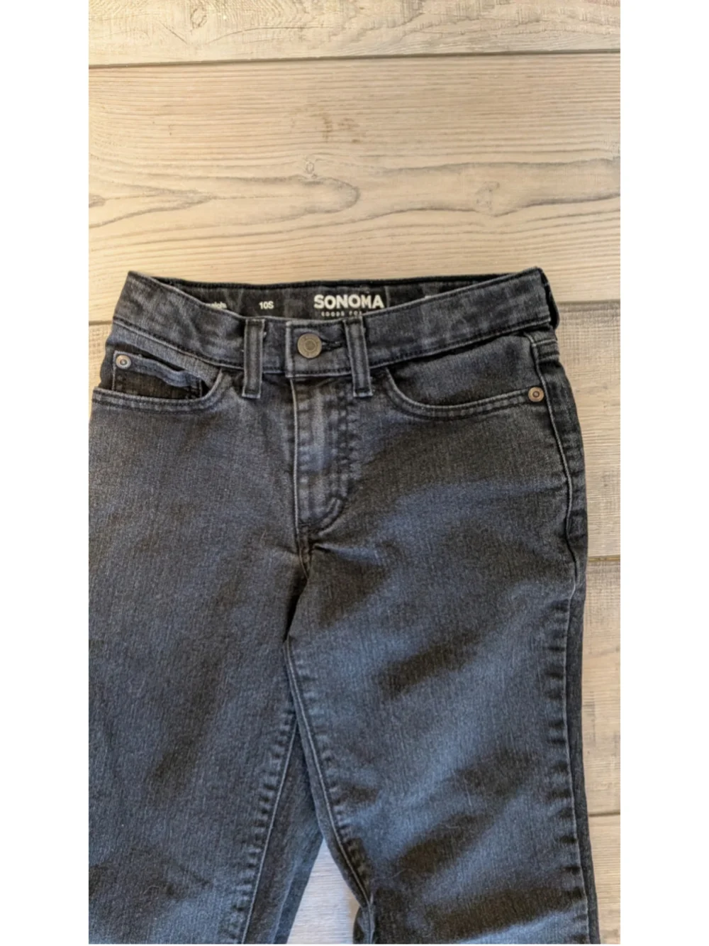 Sonoma Goods For Life The Everyday Straight Black Wash Stretch Cropped Jean 10S
